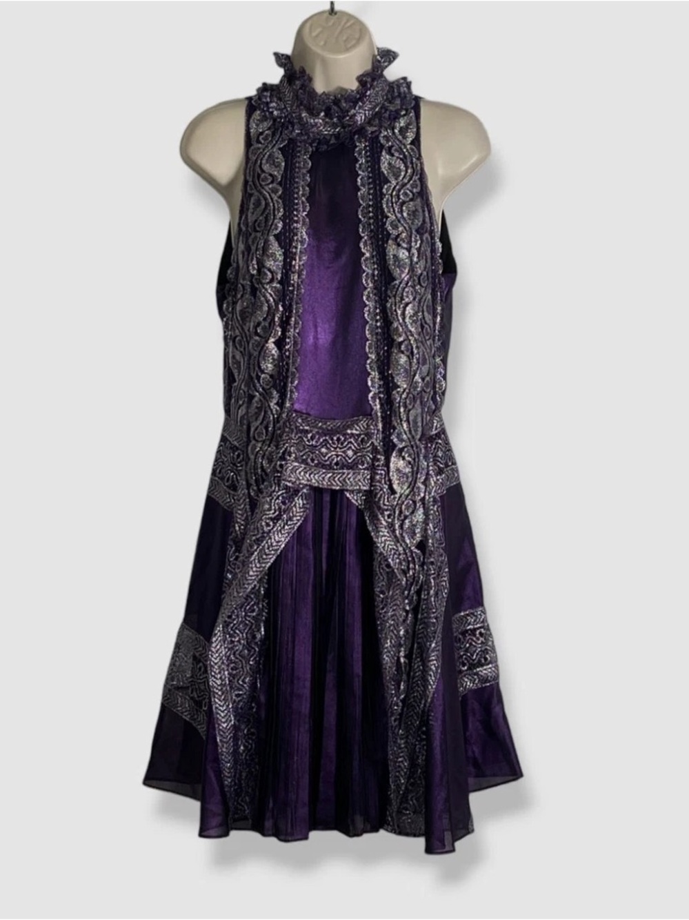 Alberta Ferretti Women’s Purple Silk Mini  Dress